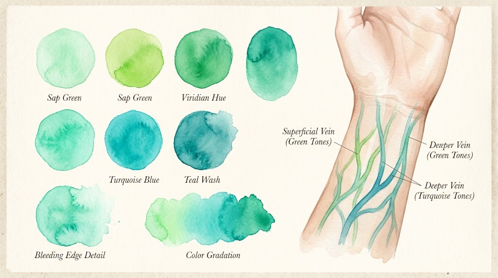 What color are the veins on the inside of your wrist?