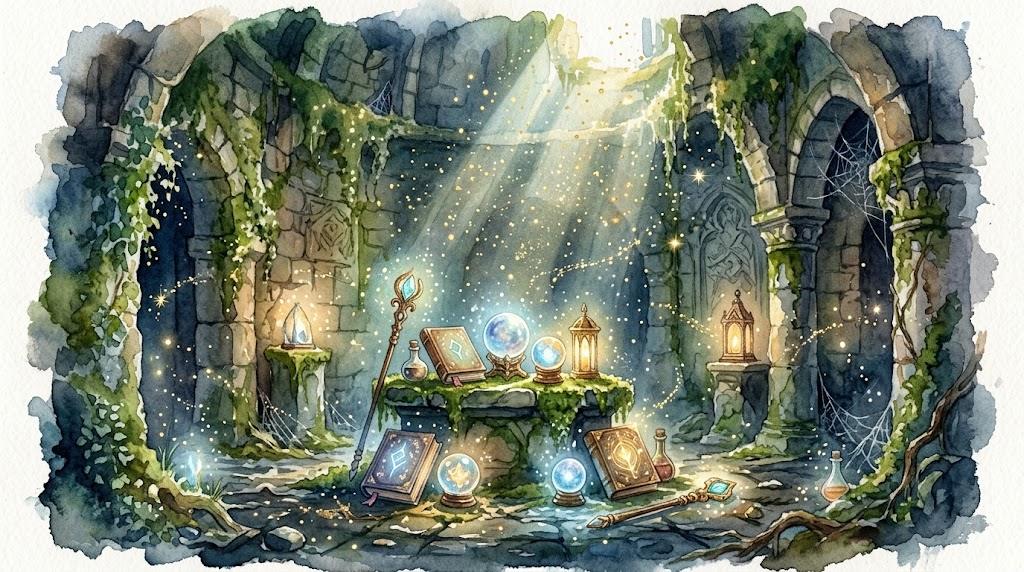 You discover a hidden room in an old castle. What draws your attention first?